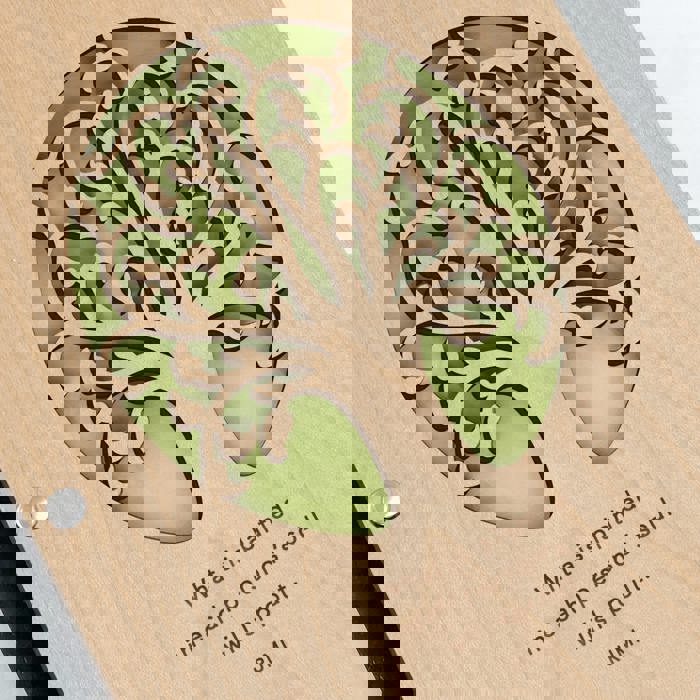 Personalized Wood Journal with Photo Sleeve - Tree of Life Design