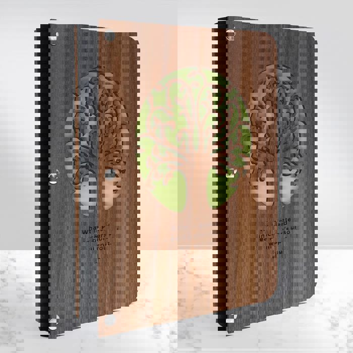 Personalized Wood Journal with Photo Sleeve - Tree of Life Design