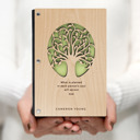 Maple (Light Wood) Personalized Personalized Wood Journal with Photo Sleeve - Tree of Life Design