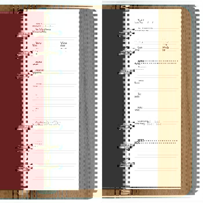 Personalized Wine Tasting Notes Wood Journal