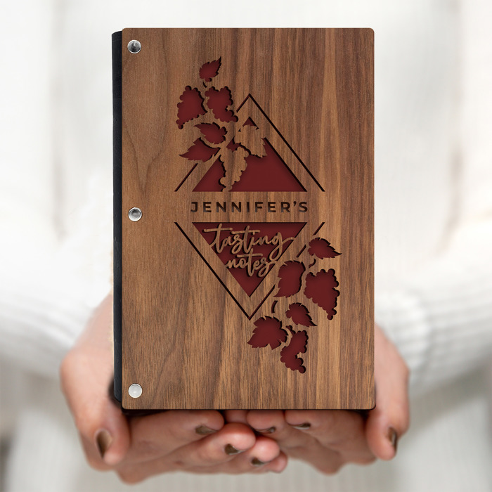 Personalized Wine Tasting Notes Wood Journal