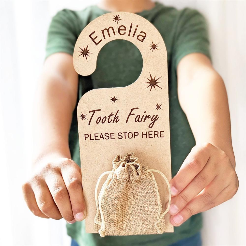 Enchanting Personalized Tooth Fairy Door Hanger – Custom Magic for Your Little Ones