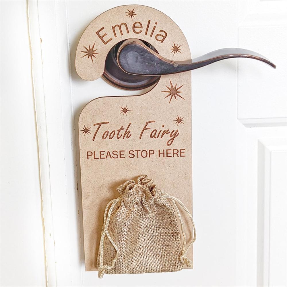 Enchanting Personalized Tooth Fairy Door Hanger – Custom Magic for Your Little Ones