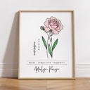  Custom Name Birth Flower Print | 27 Options