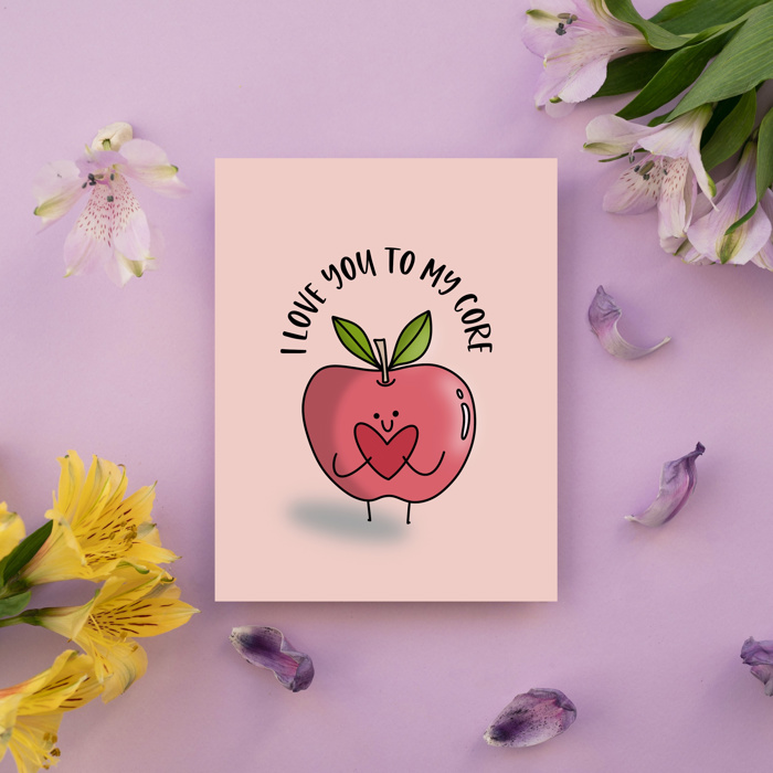 12 Pk Punny Valentines Cards + Envelopes - Blank Love Notes for Foodies, Lovers, & Friends