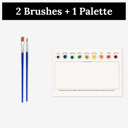 2 Brushes + 1 Palette 3 Pk All In One Watercolor Paint Kit | 8X10" Floral Outline 45 Options
