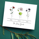  Birth Flower Bunch Print | Custom Family Garden Art Up to 5 Flowers