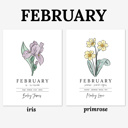  Personalized Name Birth Flower Print | Unframed Art Hand Illustrated Florals