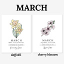  Personalized Name Birth Flower Print | Unframed Art Hand Illustrated Florals