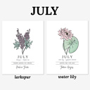  Personalized Name Birth Flower Print | Unframed Art Hand Illustrated Florals