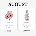  Personalized Name Birth Flower Print | Unframed Art Hand Illustrated Florals