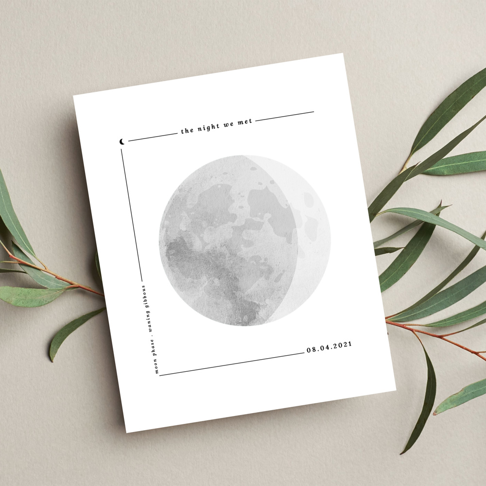 Personalized Moon Phase Unframed Print