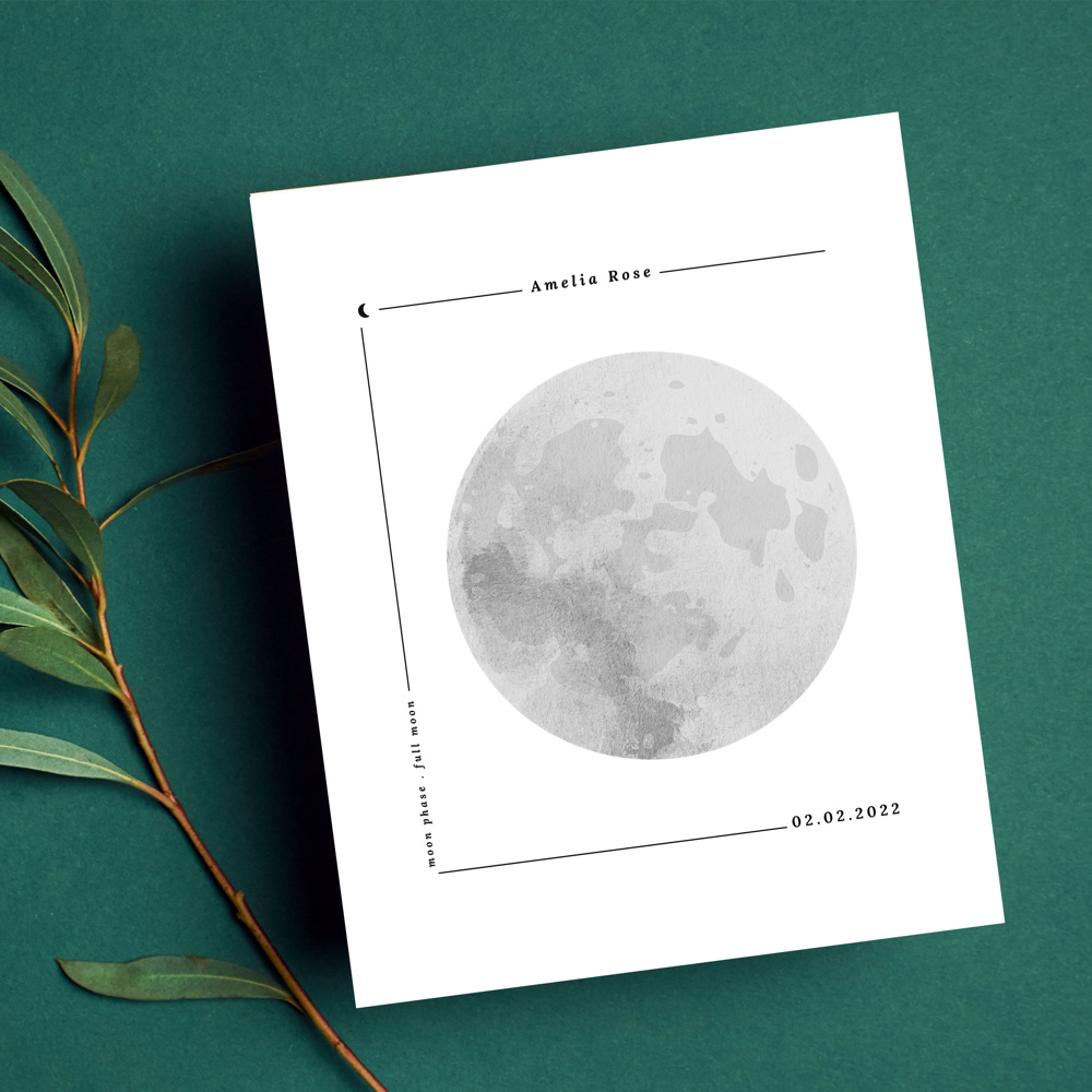 Personalized Moon Phase Unframed Print