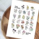  Floral Alphabet Art Print | Unframed Illustrated Wall Decor