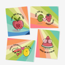  8 Pk Punny Valentines Cards with Envelopes - Blank Love Notes - Food, Love, Humor 