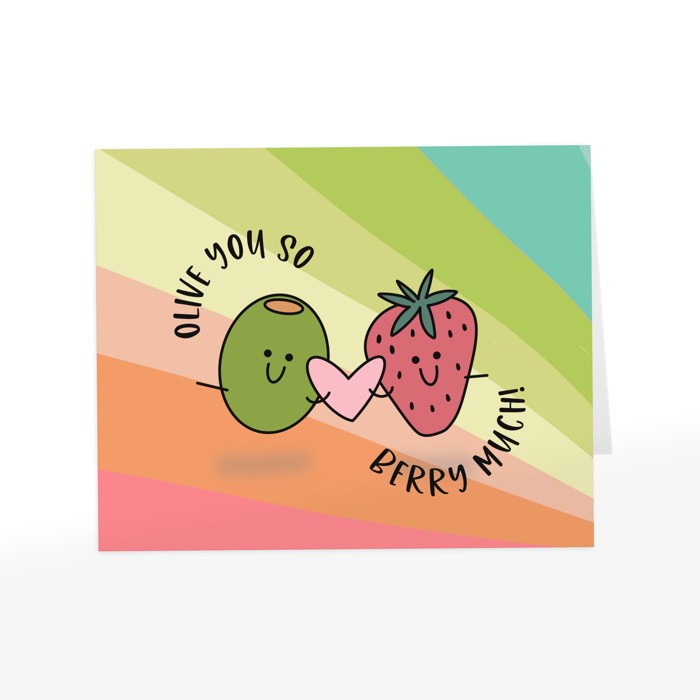 8 Pk Punny Valentines Cards with Envelopes - Blank Love Notes - Food, Love, Humor 