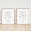  Birth Flower Prints | 2 Pk Simple Sketch Floral Wall Decor