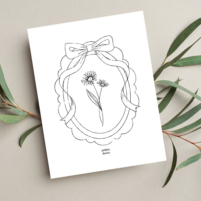 Birth Flower Prints | 2 Pk Simple Sketch Floral Wall Decor