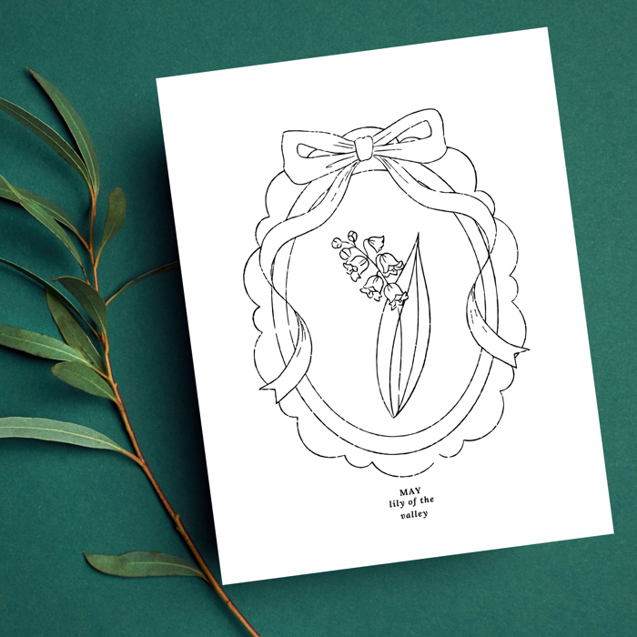 Birth Flower Prints | 2 Pk Simple Sketch Floral Wall Decor