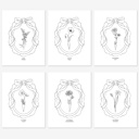  Birth Flower Prints | 2 Pk Simple Sketch Floral Wall Decor