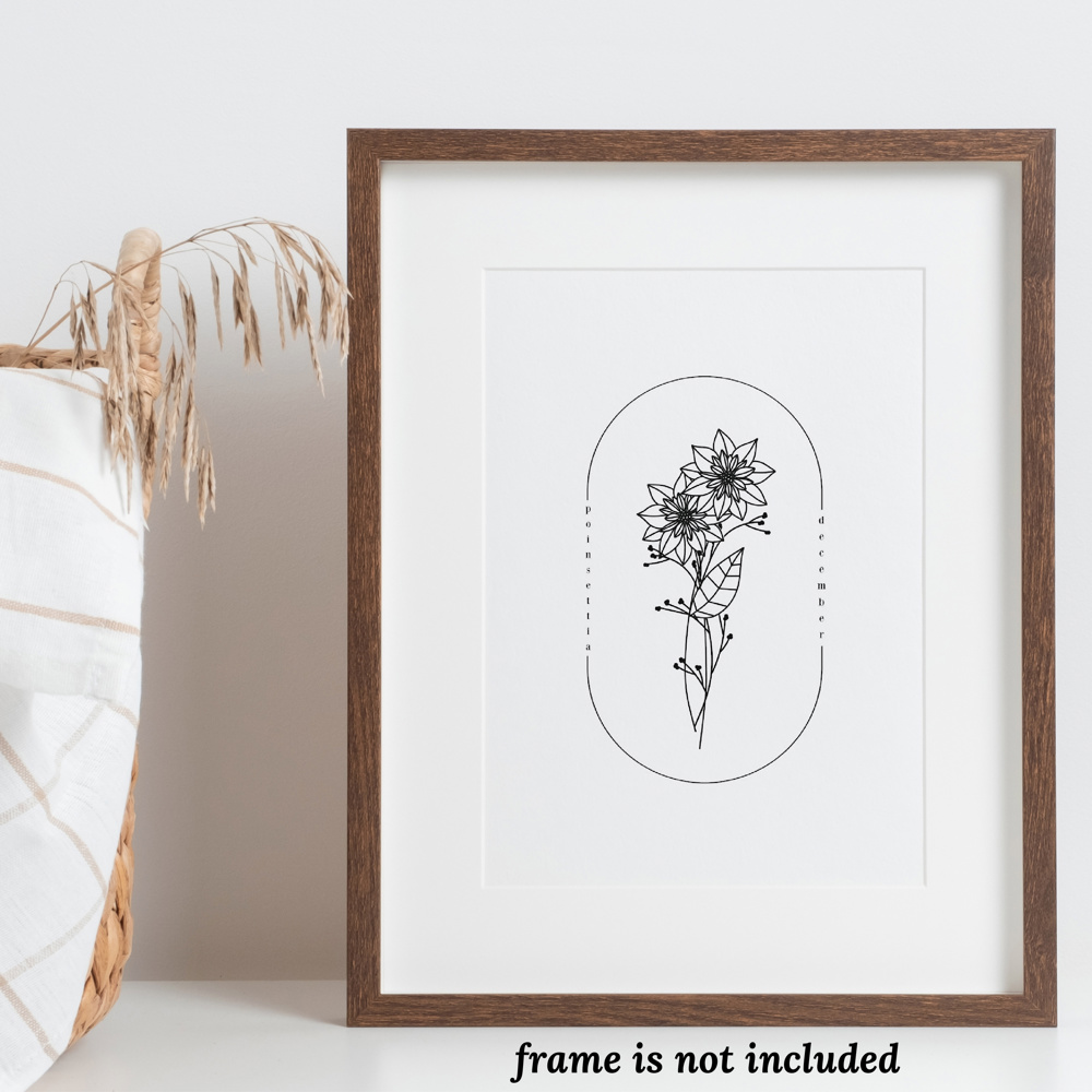 BOGO Birth Flower Simple Line Art Print | 27 Options