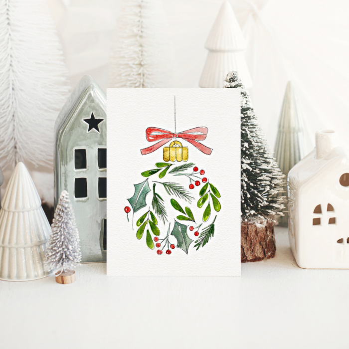 Paintable 5X7" Holiday Cards + Envelopes | 3 Pre-Sketched Christmas Note Cards | DIY Art Set