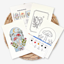 Mushroom Watercolor Paint Kit | 3 Mushroom Sketches, Brush & Palette
