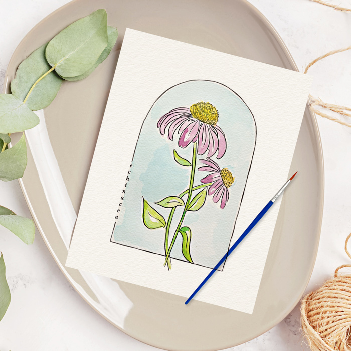 3 Pk All In One Watercolor Paint Kit | 8X10" Floral Outline 45 Options