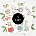 4 Paint Kits You Pick Winter Holiday Watercolor Kits 11 Options | Pre-Sketched Christmas Art Sets