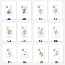  State Flower Stamp Prints | Hand Illustrated Watercolor Floral Art