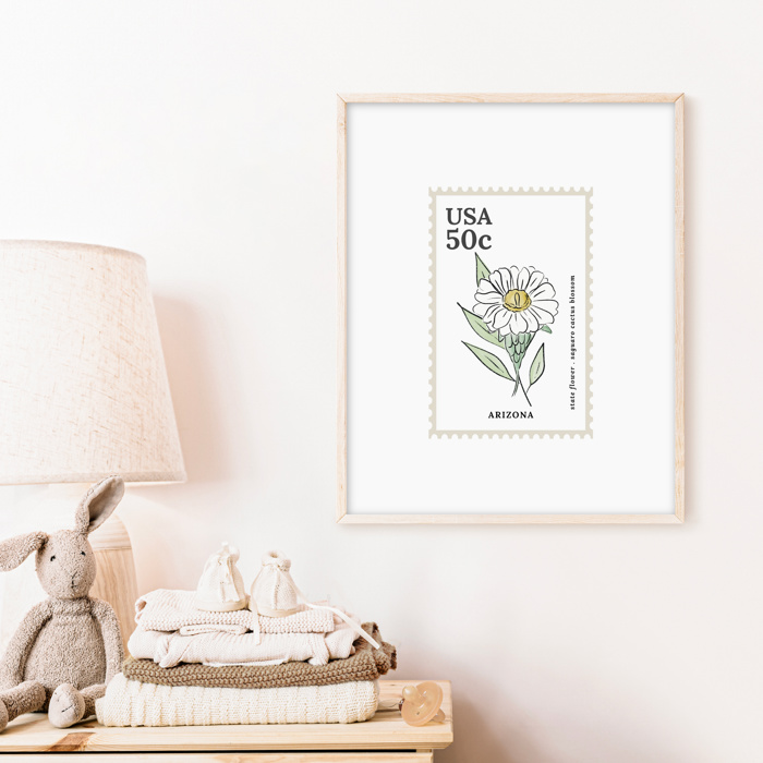 State Flower Stamp Prints | Hand Illustrated Watercolor Floral Art