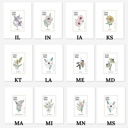  State Flower Stamp Prints | Hand Illustrated Watercolor Floral Art