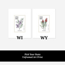  State Flower Stamp Prints | Hand Illustrated Watercolor Floral Art