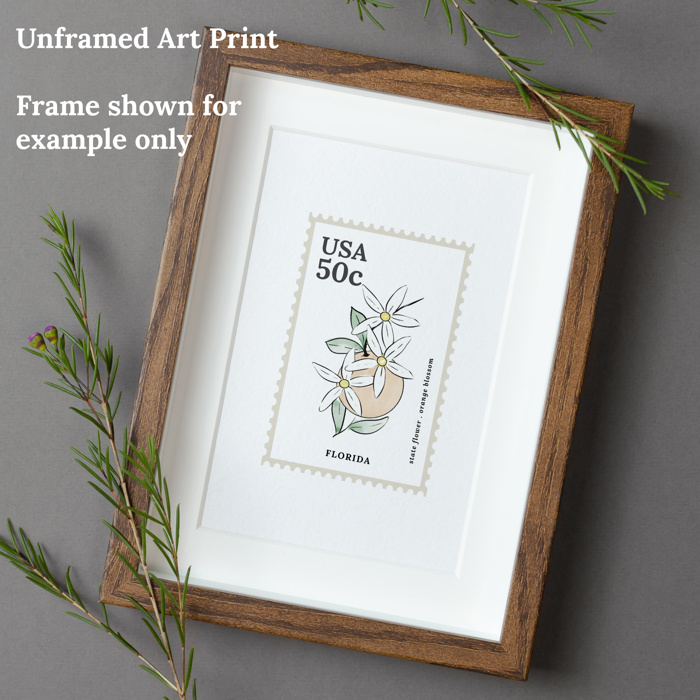 State Flower Stamp Prints | Hand Illustrated Watercolor Floral Art