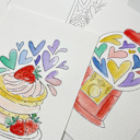  3 PK Paintable 5X7" Valentine's Day Cards + Envelopes | Watercolor Paint Kit