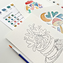  3 PK Paintable 5X7" Valentine's Day Cards + Envelopes | Watercolor Paint Kit