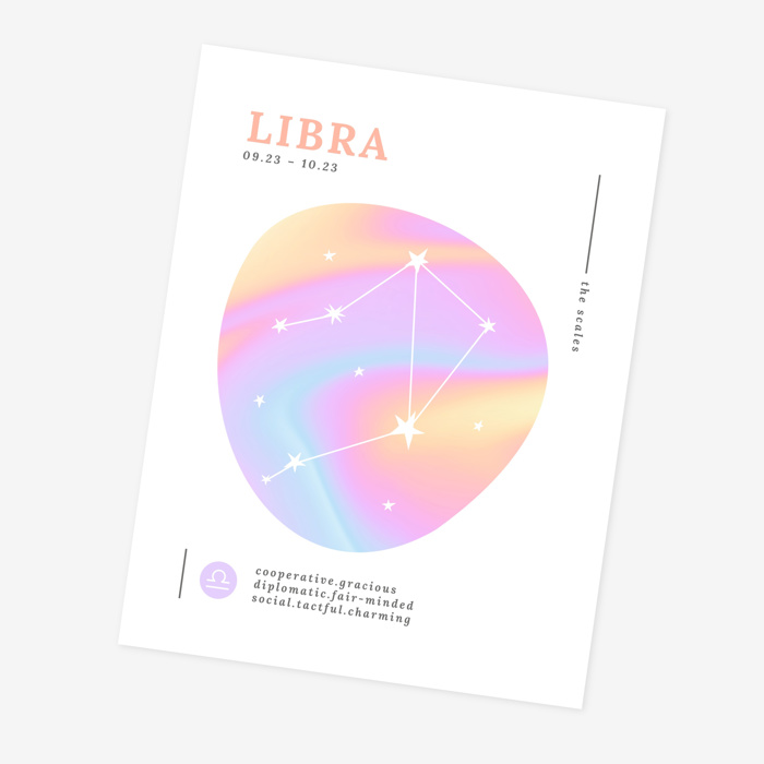 Zodiac Prints | Bright Cosmic Horoscope Unframed Art