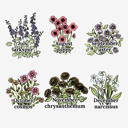  Birth Flower Garden Art Print | Up to 12 Flowers