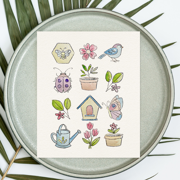 Spring Watercolor Paint Kit | All In One Art Gift Set | Just Add Water