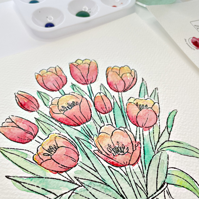 Tulip Bouquet Watercolor Paint Kit | Just Add Water 