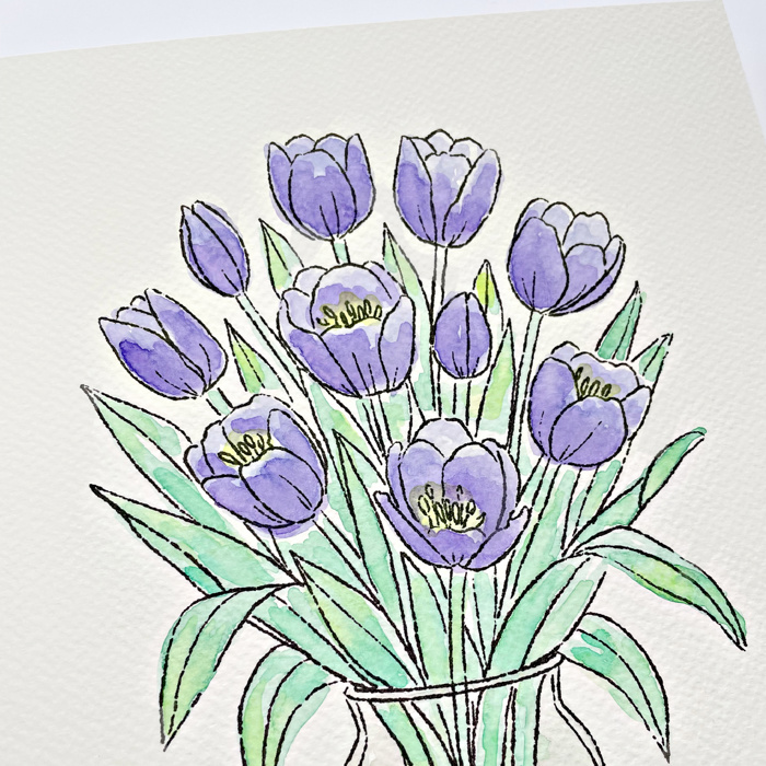 Tulip Bouquet Watercolor Paint Kit | Just Add Water 