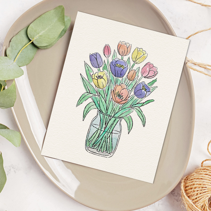 Tulip Bouquet Watercolor Paint Kit | Just Add Water 