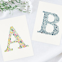  Hand Painted Wildflower Letter Art Monogram Floral Watercolor Print