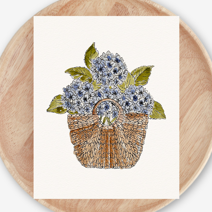 Hydrangea Basket Watercolor Paint Kit | All In One Art Gift Set