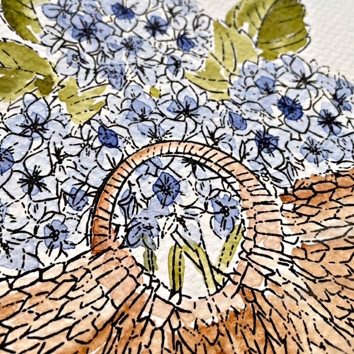 Hydrangea Basket Watercolor Paint Kit | All In One Art Gift Set