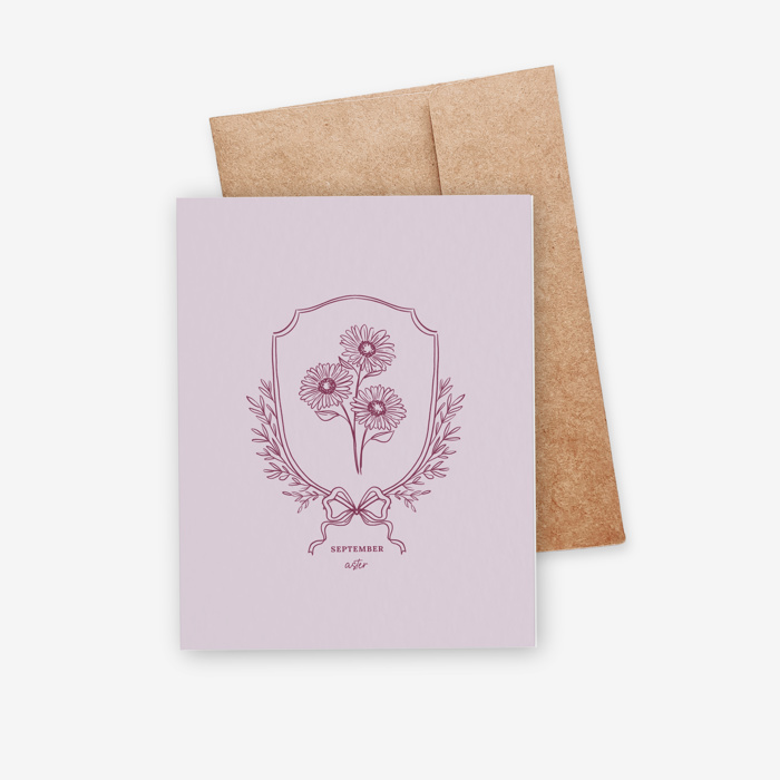 Pick 6 Birth Flower Cards + Envelopes | 9 Color Options | Blank Note Cards Floral Birthday Set