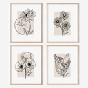  Personalized Birth Flower Print | Unframed Antique Style Accent Art