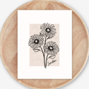  Personalized Birth Flower Print | Unframed Antique Style Accent Art