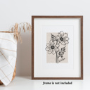  Personalized Birth Flower Print | Unframed Antique Style Accent Art