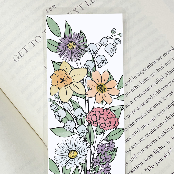 Birth Flower Bookmark Up to 8 Flowers | Laminated Page Marker